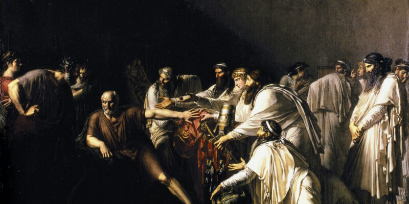 Πίνακας του Girodet για την ιστορία του Ιπποκράτη να αρνείται τα δώρα του Αχαιμενίδου αυτοκράτορα Αρταξέρξη, ο οποίος ζητούσε τις υπηρεσίες του. 